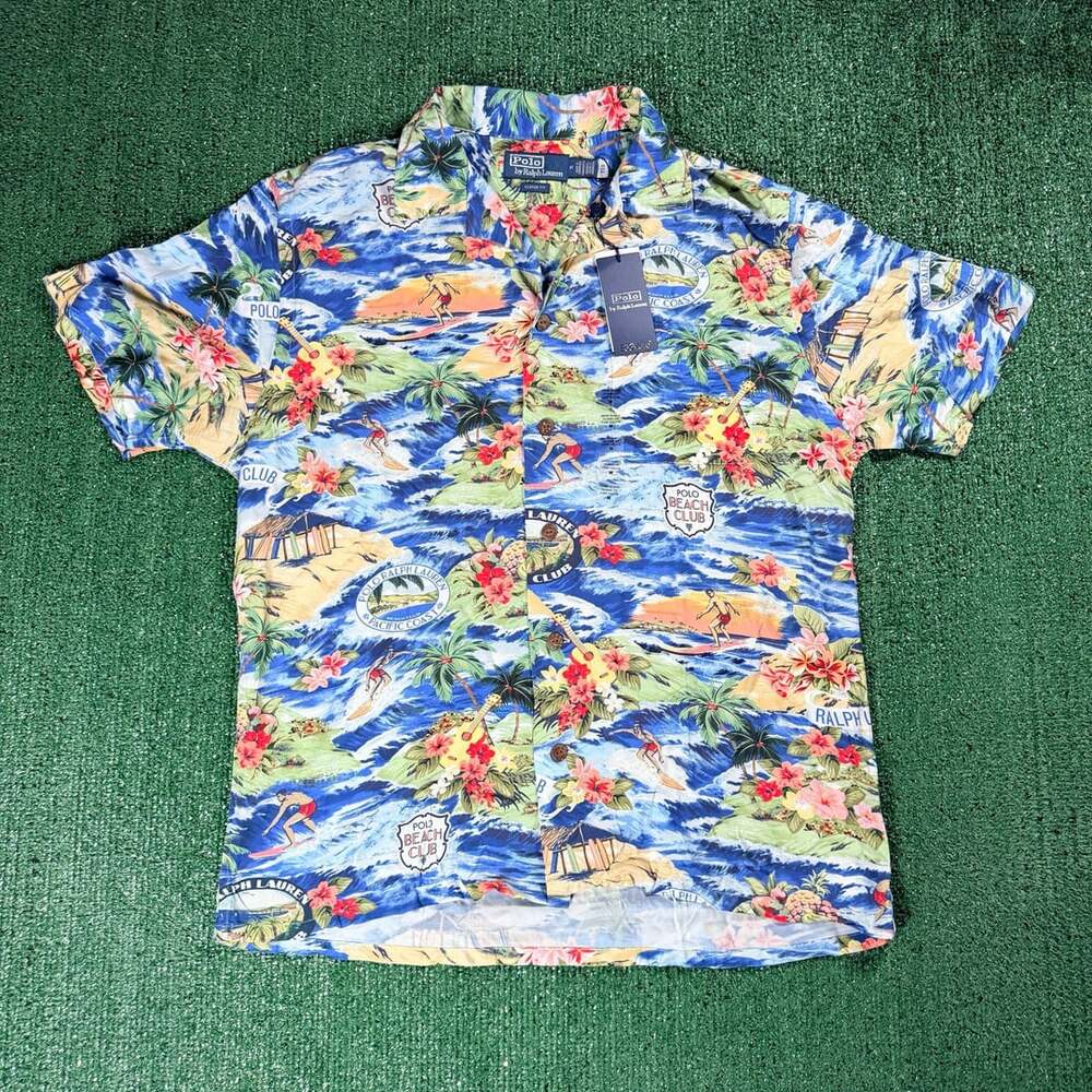 Polo by Ralph Lauren Classic Fit Tropical Print Camp Shirt Medoum NWT